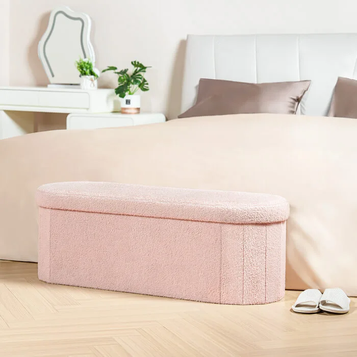 Ottoman bench with storage pink (3)