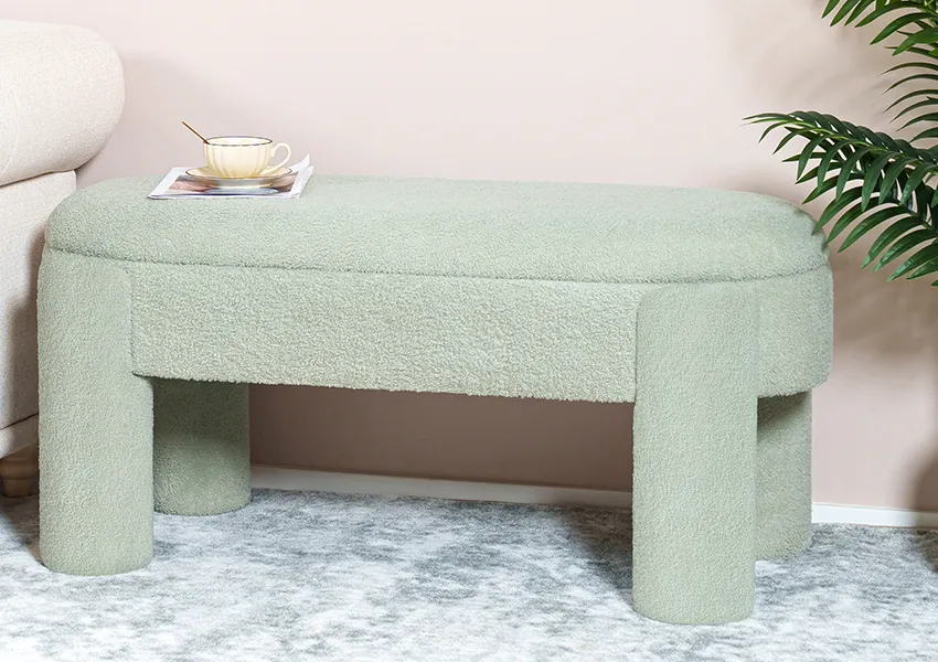 PINPLUS Bench with Solid Wood Frame Green (1)