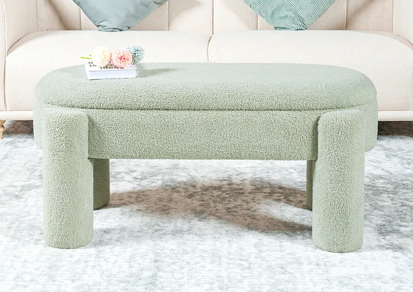 PINPLUS Bench with Solid Wood Frame Green (2)