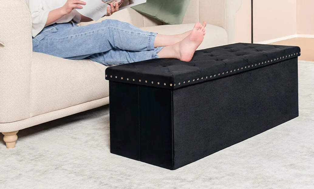 PINPLUS large pouf ottoman black 3-2