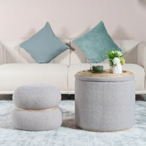 PINPLUS ottoman in grey for living room