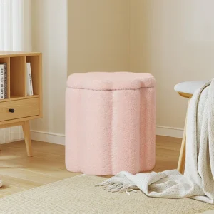 PINPLUS small storage ottoman pink flower (5)