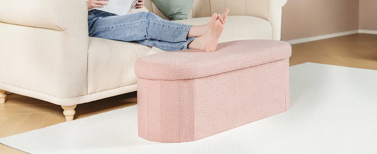 Storage ottoman bench Extra Footrest Pink