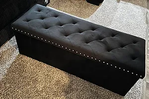 PINPLUS Black Storage Ottoman Bench Review