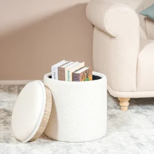 Round ottoman with storage with anyting 3-2