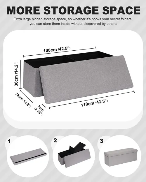 Modern Storage Ottoman Bench 2