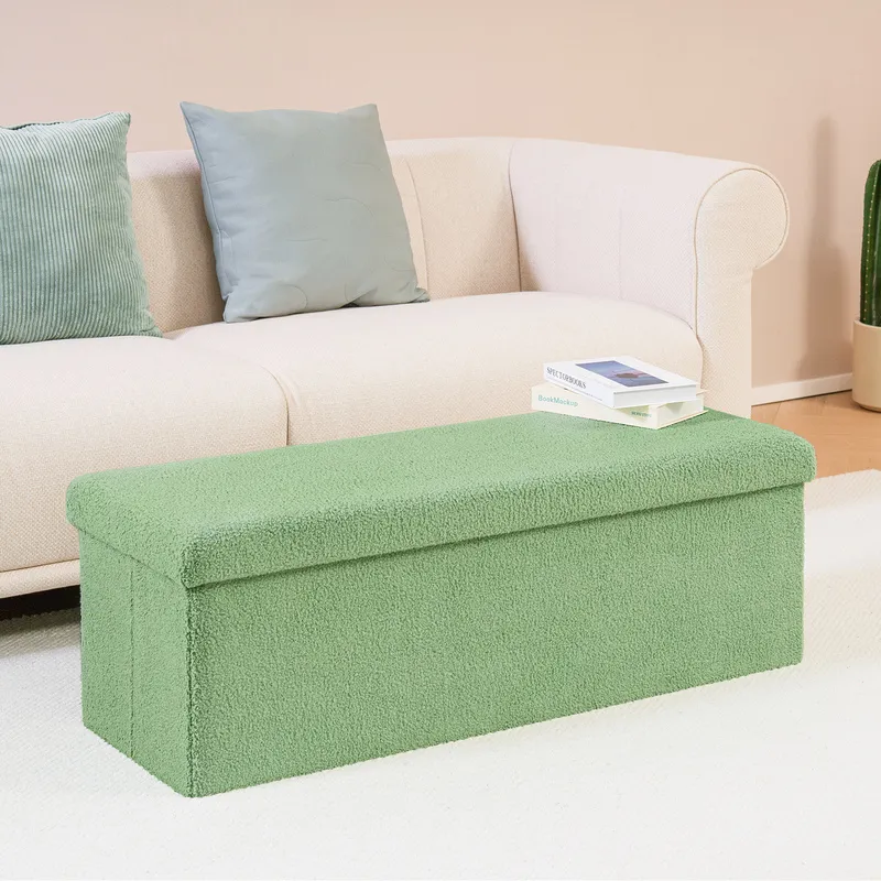 Rectangular Ottoman Bench Green 4