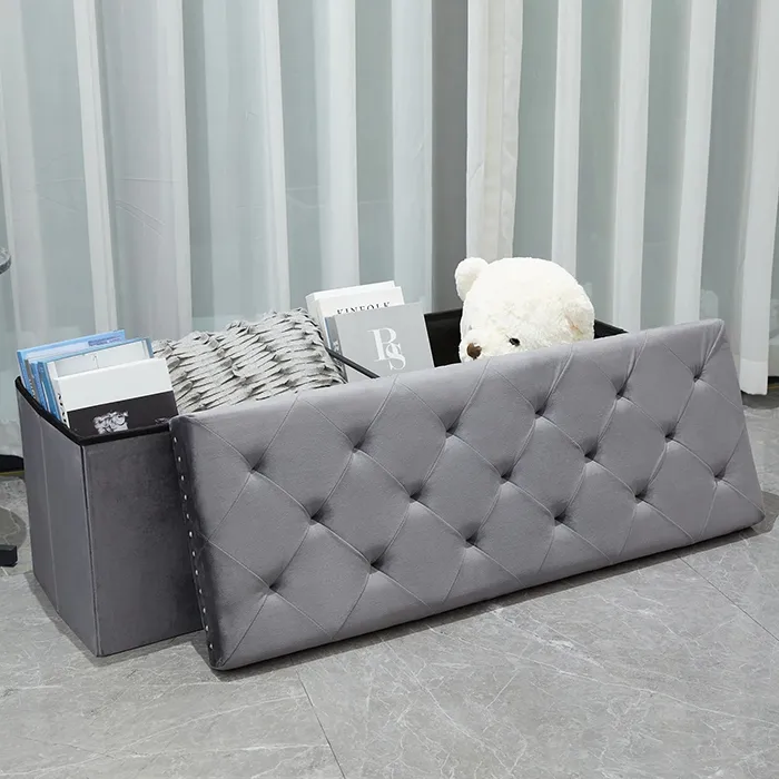 Storage Bench Foldable Tufted 5-1