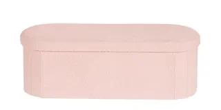 Foldable Oval Storage Ottoman Bench pink