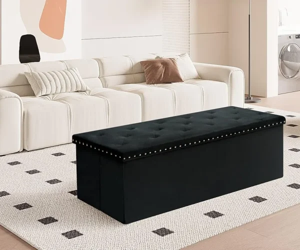 PINPLUS large ottoman coffee table 43 Inches Black