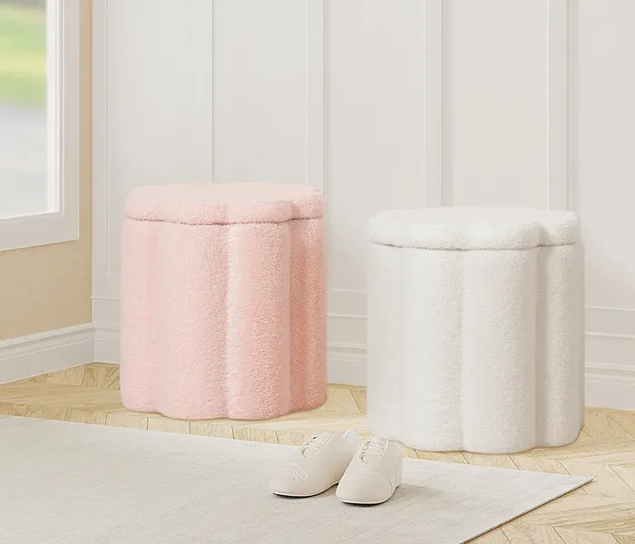 PINPLUS small storage ottoman pink flower (2)