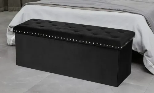 large ottoman bench black 4