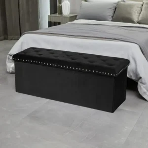 large ottoman bench black 4