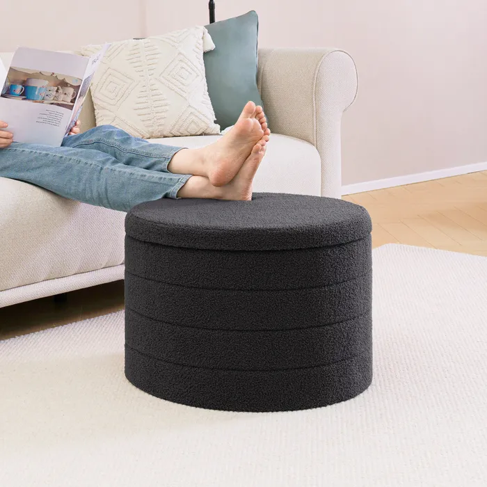 round boucle coffee table 5